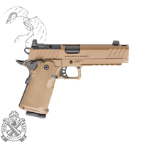 Springfield, 1911 DS Prodigy Comp, Semi-automatic, Metal Frame Pistol, Full Size, 9MM, 5" Forged Stainless Steel Bull Barrel, Forged Carbon Steel Frame, Cerakote Finish, Coyote Brown, Polymer Grips, Tritium Front and Black Serrated Rear Sights, Optics Ready, Ambidextrous Safety, Integral Compensator, 2 Magazines, (1)-20 Round Magazine and (1)-17 Round Magazine, PH9119AOSCB-COMP
UPC: 706397987435, SPPH9119AOSCBLC-COMP
UPC: 706397988012