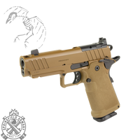 Springfield, 1911 DS Prodigy Comp, Semi-automatic, Metal Frame Pistol, Compact Size, 9MM, 4.25" Forged Stainless Steel Bull Barrel, Forged Carbon Steel Frame, Cerakote Finish, Coyote Brown, Polymer Grips, Tritium Front and Black Serrated Rear Sights, Optics Ready, Ambidextrous Safety, Integral Compensator, 2 Magazines, (1)-20 Round Magazine and (1)-17 Round Magazine, 706397987428	SPPH9117AOSCB-COMP
706397988029	SPPH9117AOSCBLC-COMP