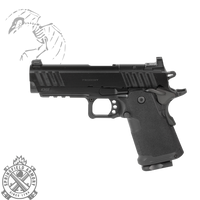 Springfield, 1911 DS Prodigy 4.25" AOS Handgun, Semi-Automatic Metal Frame Pistol, 4.25" Forged Stainless Steel Match Grade Barrel, Forged Carbon Steel Frame, Black Cerakote Finish, Polymer Grips, Optics Ready, Fiber Optic Front and Black Serrated Rear Sights, 2 Magazines, (1)-17 Round and (1)-20 Round 706397964467	SPPH9117AOS
706397969073	SPPH9116AOS
706397972677	SPPH9117AOSLC