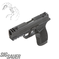 365XCA-9-COMP, 798681669981, Sig, Sauer, P365, Macro, Striker Fired, Semi-automatic, Polymer Frame Pistol, Sub-Compact, 9MM, 3.1" Barrel, Nitron Finish, Black, XRAY3 Day/Night Sights, Optic Ready, Compensator, 17 Rounds, 2 Magazines