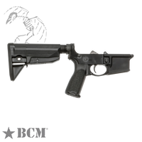 BCM Mod 0 Lower Receiver Black BCM Mod 0 Lower Receiver Colors LRG-STK-MOD-0-BLK
UPC: 812526020369, Bravo Company, Semi-automatic Complete Lower Receiver, AR, 223 Remington/5.56 NATO, Anodized Finish, Black, BCM Gunfighter Stock, Fire Controls Marked SAFE and SEMI, BCMGUNFIGHTER Enhanced Trigger Guard, BCMGUNFIGHTER QD End Plate, BCMGUNFIGHTER Pistol Grip
