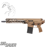 Sig, Sauer, MCX, Spear, Semi-automatic Pistol, 762NATO, 13" Threaded Barrel, SLX/SLH QD Flash Hider, Anodized Finish, Coyote, M-LOK Handguard, Ambidextrous Bolt Catch/Release, Rear and Side Charging Handle, 2 Position Adjustable Gas Valve, 20 Rounds, 1 Magazine, PSPEAR-762-13B, 798681681372