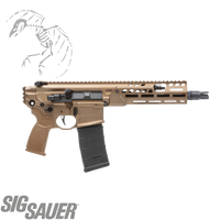 Sig Sauer, MCX SPEAR-LT, Semi-automatic Pistol, 300 Blackout, 9" Barrel, Anodized Finish, Coyote, Flat Blade Match Trigger, 8" Lightweight Ergonomic M-LOK Handguard, Ambidextrous Controls, 30 Rounds, 1 Magazine, No Brace, PMCX-300B-9B-LT, 798681660841