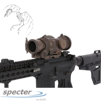 ELCAN, specter, SpecterDR, Dual, Role, 1x, 4x, 5.56, Optical, Sight, Flat, Dark, Earth, FDE, DFOV14-T1, combat, optic, scope, clone, correct, red, dot, magnifier, airsoft, government, military, contract, 6665950000063