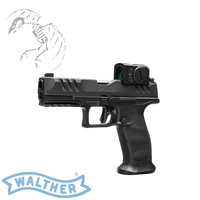 Walther, PDP, Striker, Fired, Semi, automatic, Polymer, Frame, Pistol, Full, Size, 9MM, 4.5,  Barrel, Aimpoint, ACRO, PDP, Pro, Tritium, Front, and, Rear, Sights, Dynamic, Performance, Trigger, Matte, Finish, Black, 18, Rounds, 3, Magazines, 2881225PRO, 723364232862