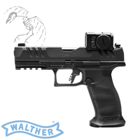 Walther, PDP, Striker, Fired, Semi, automatic, Polymer, Frame, Pistol, Full, Size, 9MM, 4.5,  Barrel, Aimpoint, ACRO, PDP, Pro, Tritium, Front, and, Rear, Sights, Dynamic, Performance, Trigger, Matte, Finish, Black, 18, Rounds, 3, Magazines, 2881225PRO, 723364232862, pro, model, in, stock, available, discount, coupon, code, free, shipping, dead, crow, defense