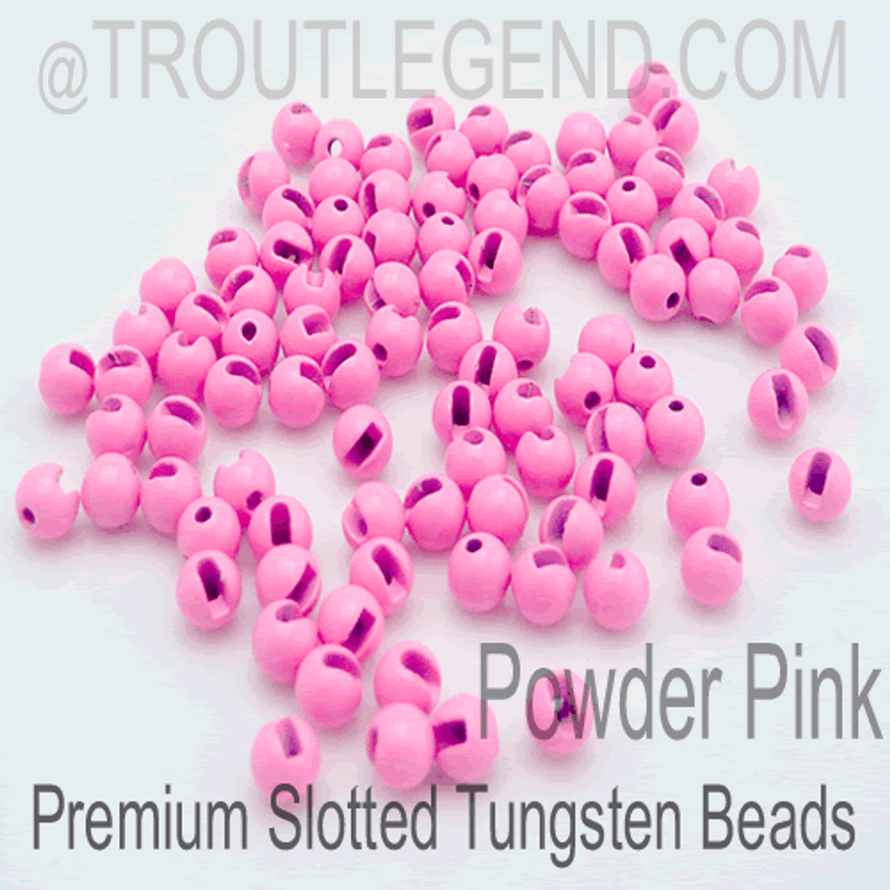 Powder Pink Tungsten Slotted TroutLegend Beads (25packs)