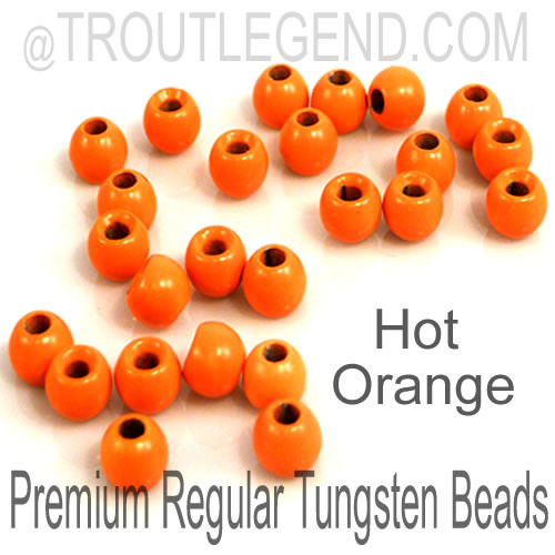 Hot Orange Tungsten RegularBore/Cyclops Beads (25packs)