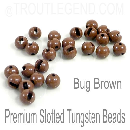 Bug Brown Tungsten Slotted TroutLegend Beads (25packs)