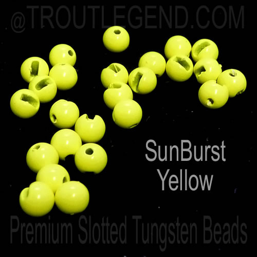 SunBurst Yellow Tungsten Slotted TroutLegend Beads (25packs)