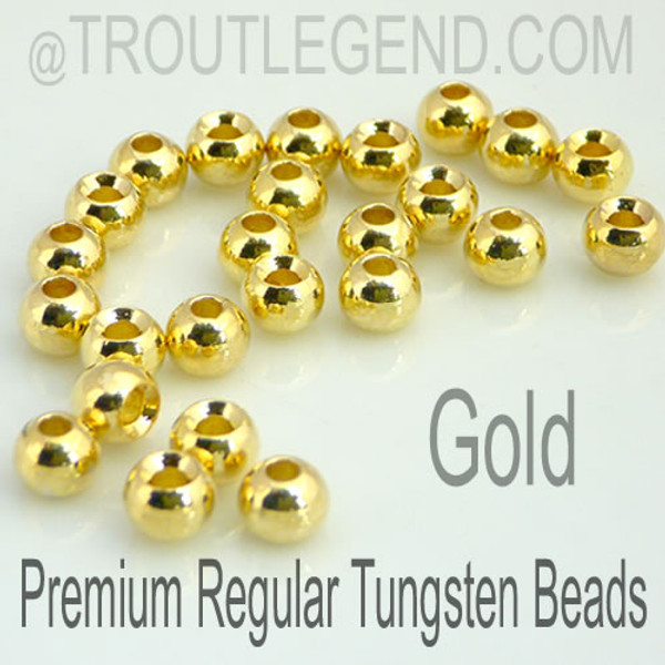 Gold Tungsten RegularBore/Cyclops Beads (25packs)