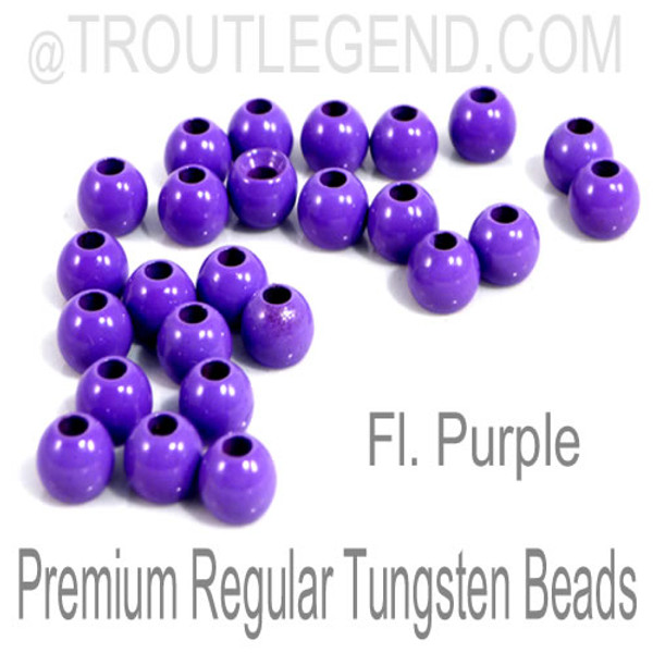Fl. Purple Tungsten RegularBore/Cyclops Beads (25packs)