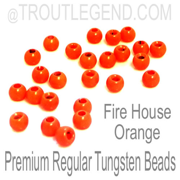 Fire House Orange Tungsten RegularBore/Cyclops Beads (25packs)