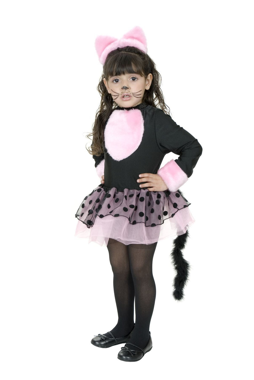 Miss Kitty Pink Cat Girls Toddler Pink Tutu Dress Childs Halloween