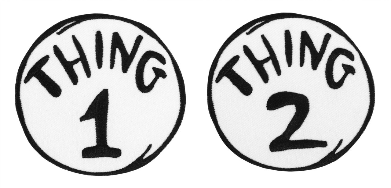 Dr Seuss Thing 1 Thing 2 Embroidered Patch CostumeVille Dr Seuss Thing 1 Thing 2 Embroidered Patch CostumeVille