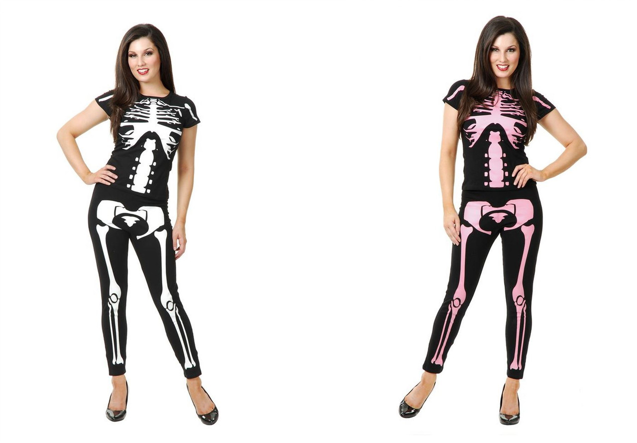 Womens Skeleton Leggings And Shirt Halloween Costume Accessory Costumeville