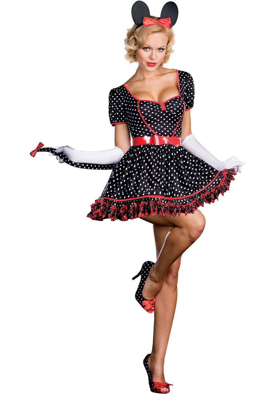 Minnie Mouse Mickey Disney Womens Sexy Adult Halloween Costume S