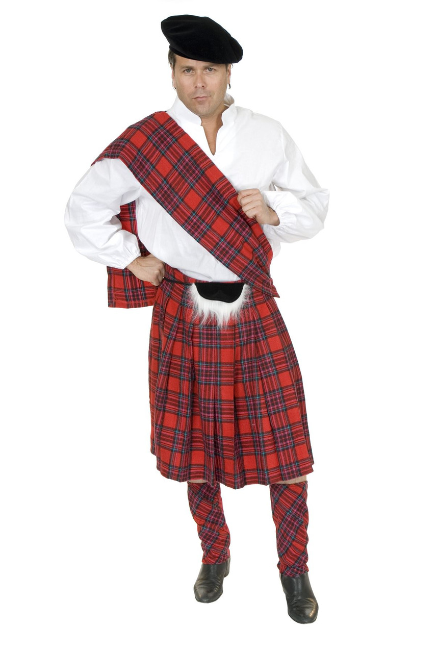 Plaid Scottsman Braveheart Scottish Kilt Scotland Halloween Costume CostumeVille