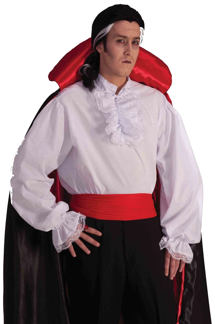 Vampire White Ruffle Ruffle White Shirt Colonial Vampire adult mens Halloween costume accessory