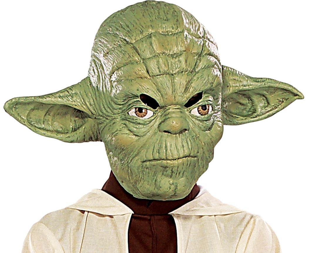 YODA 3/4 vinyl MASK star wars jedi halloween costume ADULT SIZE