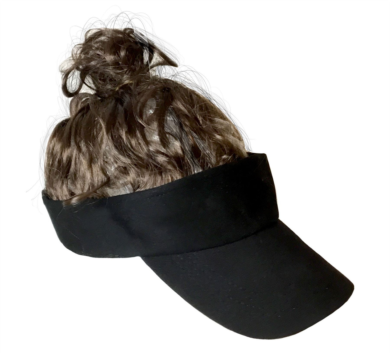 Billy Ray Man Bun Hat Brown Wig Cap red 