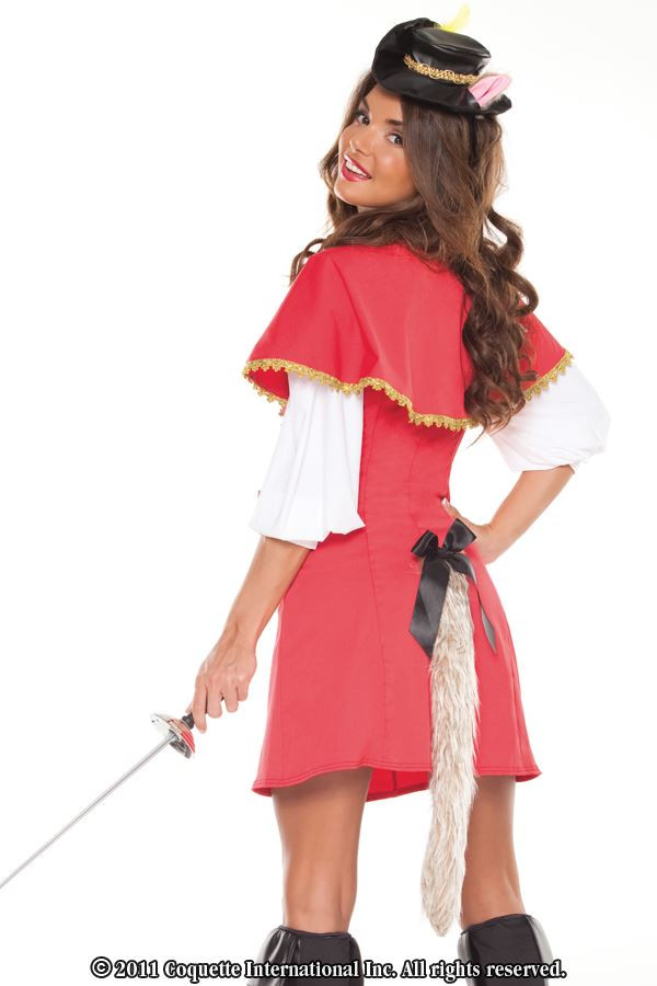 MUSKETEER puss in boots cat kitty sexy womens halloween costume funny M