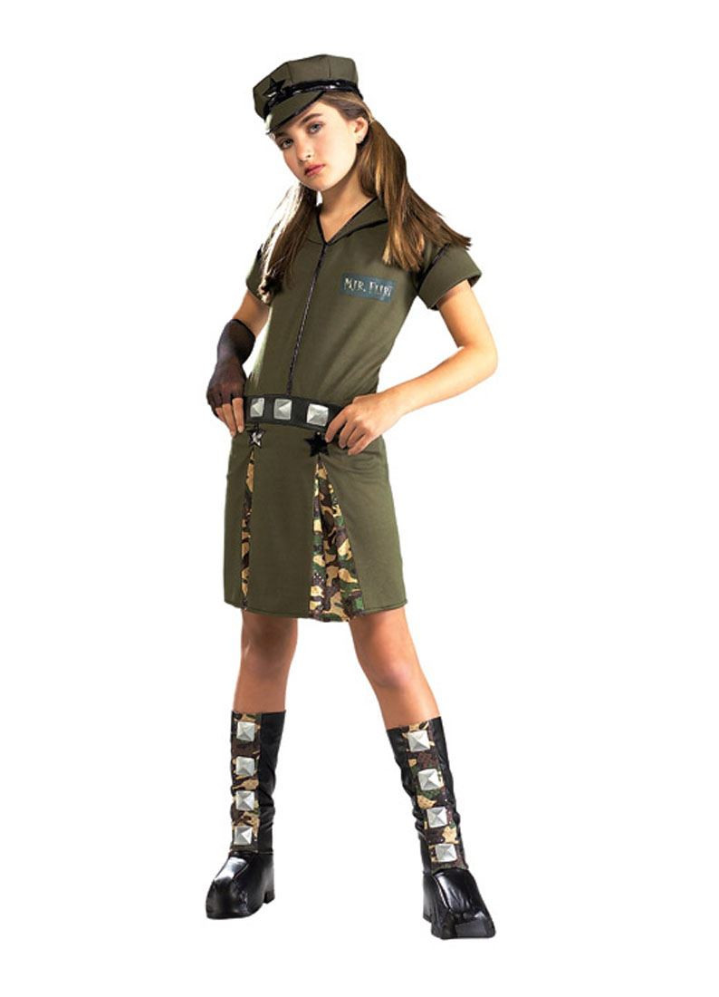 MILITARY GIRL major army dress girls halloween costume teen tween M 24