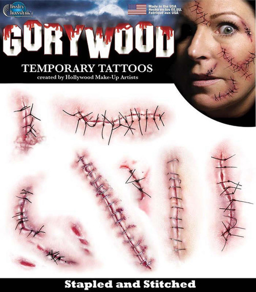 Stapled & Stitches Temporary Tattoo Tinsley Transfers