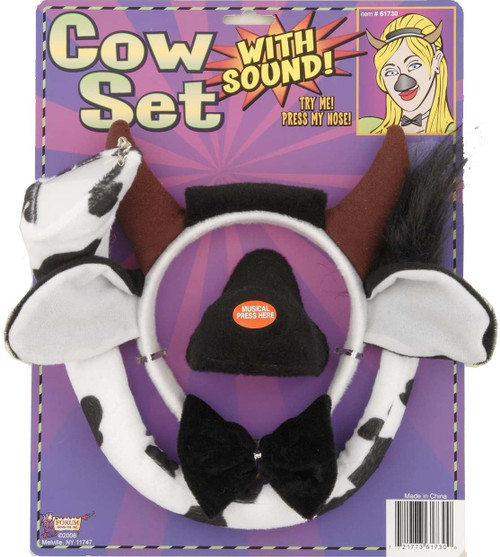 Cow Costume Headband Accessory Kit with Sound