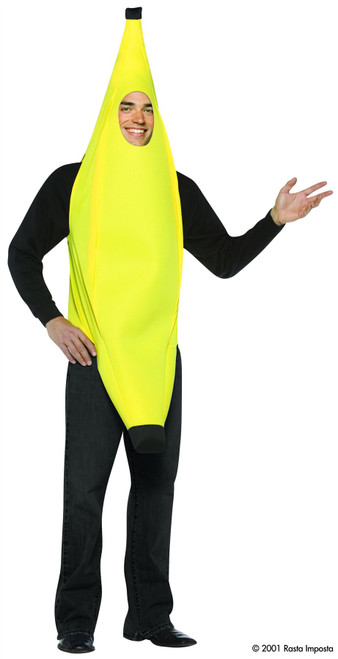 GIANT BANANA yellow fruit funny mens mascot adult womens costume halloween OS