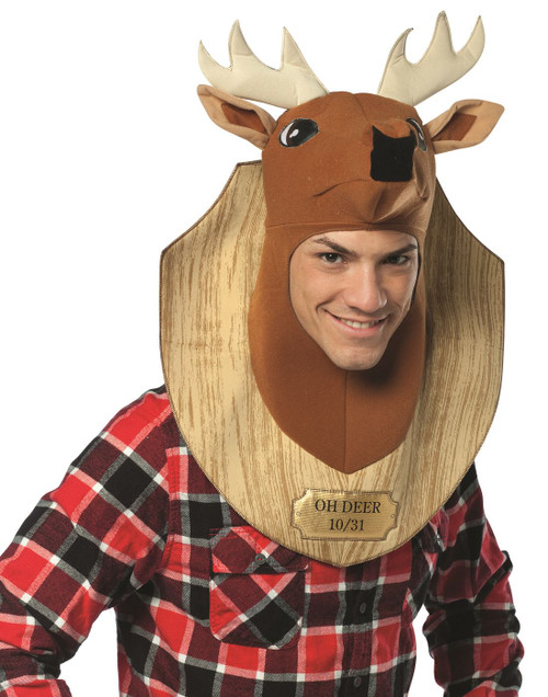 Deer Head Trophy Adult Funny Mens Hunting Wall Mount Halloween Costume One Size Deer Head Trophy Adult Funny Mens Hunting Wall Mount Halloween Costume One Size