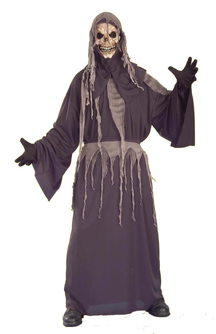 SKELETON REAPER shroud robe boys kids halloween costume