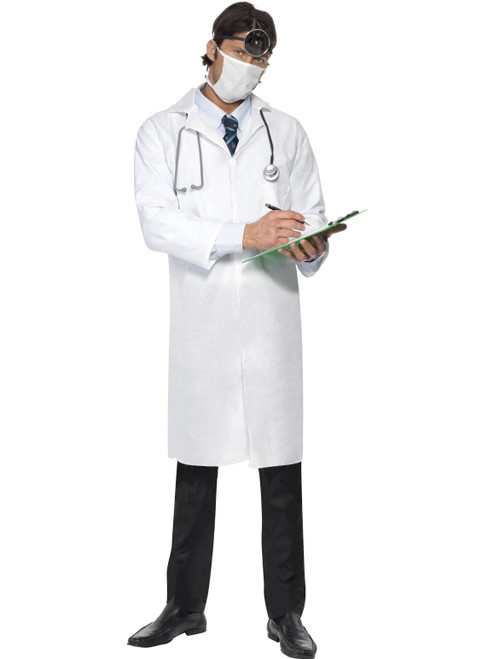 Doctor Costume Long Coat and Mask Mens Halloween