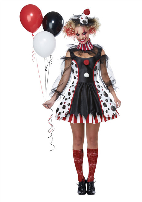 California Costumes 01435 Womens Creepy Clown Costume Halloween Horror Scary Dress