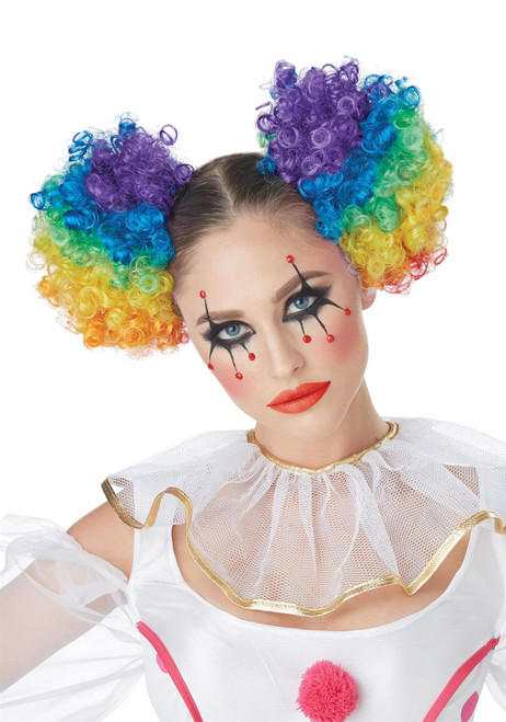 California Costume Collection Clown Rainbow Puffs Wig