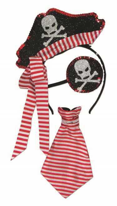 Forum Novelties 79273 Unisex-Adults Pirate Kit, Red, White, Standard, Multicolor Forum Novelties 79273 Unisex-Adults Pirate Kit, Red, White, Standard, Multicolor