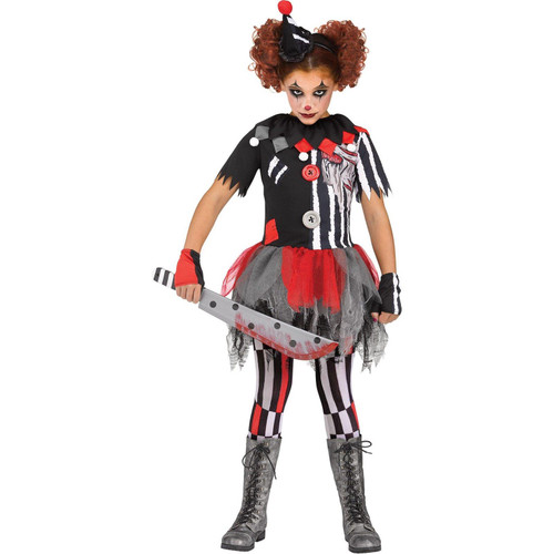 Fun World Girls Evil Clown Sinister Circus Halloween Costume