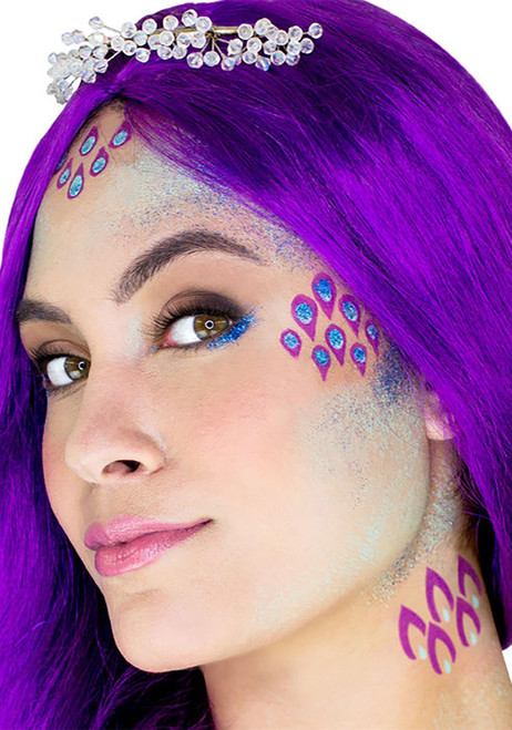 Mermaid Stencil and Face Drawing Makeup Kit