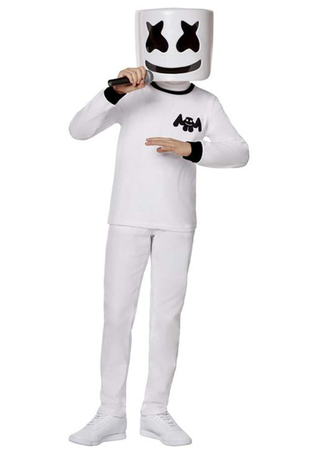 Inspirit Designs DJ Marshmello Halloween Costume for Kids Large (10-12) Includes T-Shirt and Mask