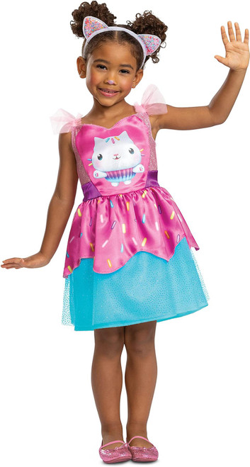 Cakey Cat Costume for Kids Official Gabby's Dollhouse Costume and Cat Ears Headband Size 2T Cakey Cat Costume for Kids Official Gabby's Dollhouse Costume and Cat Ears Headband Size 2T
