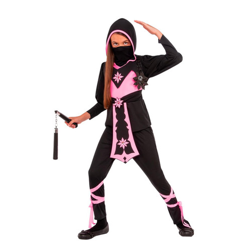 Girls Ninja Pink Crystal Halloween Costume Large Girls Ninja Pink Crystal Halloween Costume Large