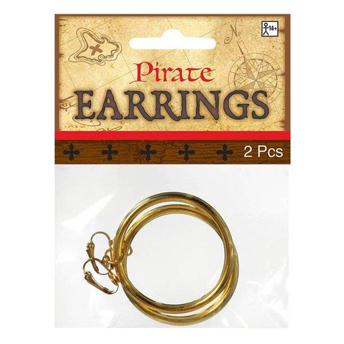 Pirate Hoop Earrings Adult Costume Accessory