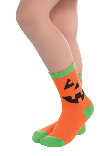 Kids Pumpkin Socks Crew Length Fun for Halloween or any Pumpkin Activities