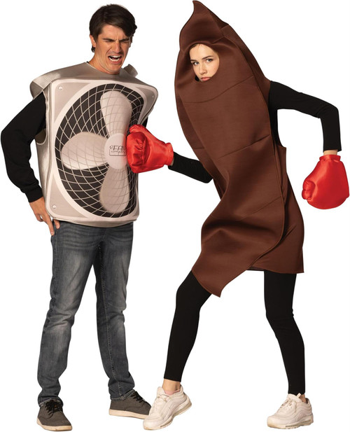 Rasta Imposta Funny Novelty Gag Halloween Costumes, Sh!t Hits the Fan Couples Costume Set, Women and Men, Adult One Size