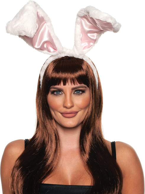 Deluxe Bunny Ears - White & Pink - Bunny Ears & Tail Set