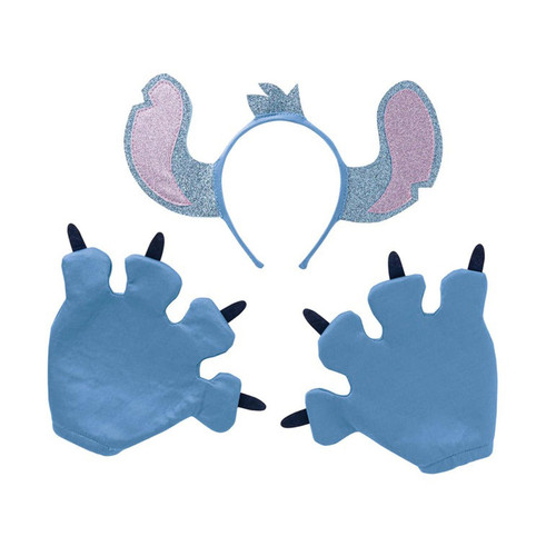 Disguise Stitch Costume Kit Disney Lilo & Stitch Blue Headband with Ears and Gloves, One Size
