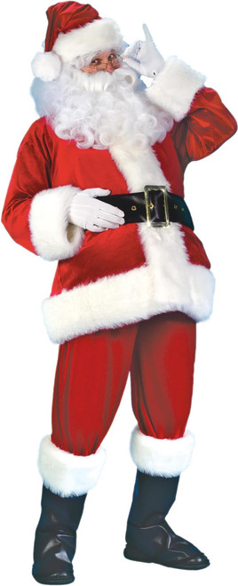 Santa Claus Suit Deluxe Velour Plus Size Chest 50-54"