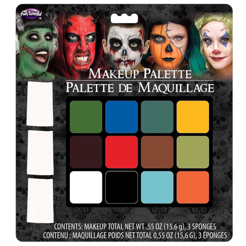 12 Color Makeup Palette – Spooky Roleplay Costume – Bold Character Look – Design