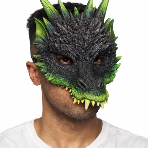 Green/Black - Supersoft 2-Tone Dragon Mask