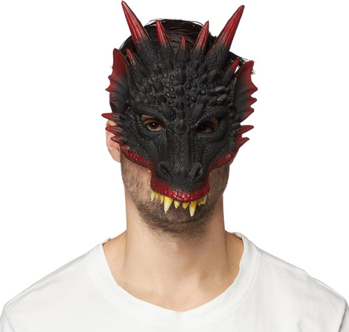 Red/Black - Supersoft 2-Tone Dragon Mask